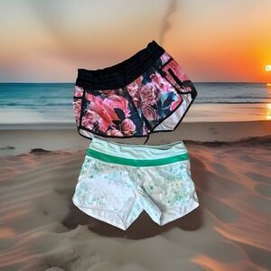 Lululemon Shorty Shorts Women's Sz 6/small/S Running Workout Shorts Lot Roses